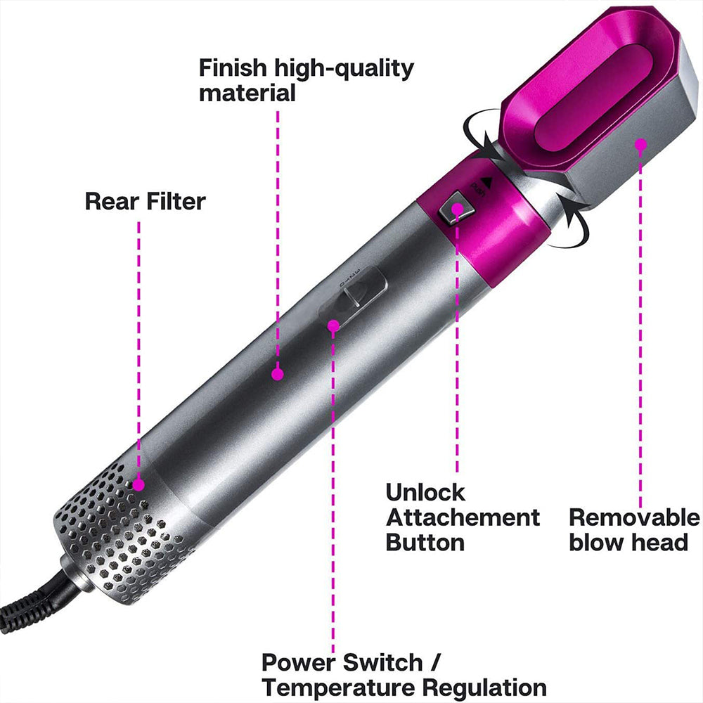 5-in-1 Hot Air Brush Hair Volumizer Straightener and Curler- AU, EU, UK, US Plug_8