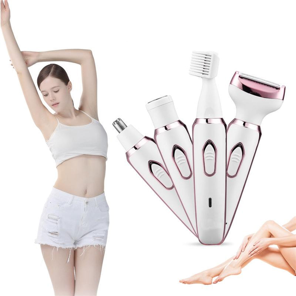 4-in-1 Women's USB Rechargeable Painless Epilator Electric Shaver_2