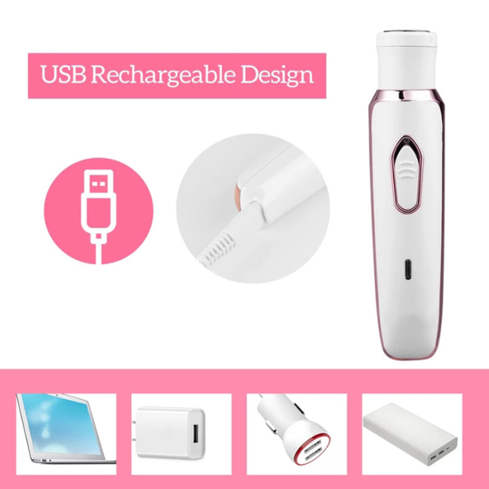 4-in-1 Women's USB Rechargeable Painless Epilator Electric Shaver_5