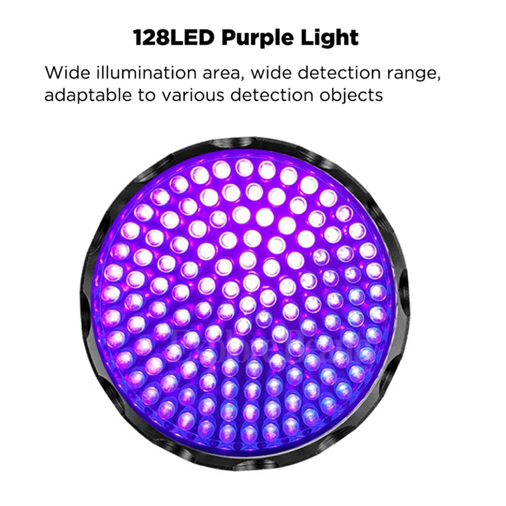 Battery Operated 128 UV LED Flashlight Pet Urine Detector_12