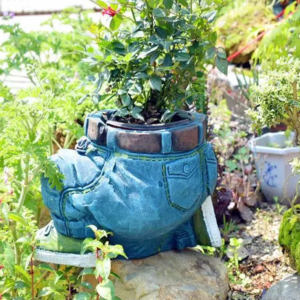 Denim Jeans Resin Outdoor Garden Flower Pot_9